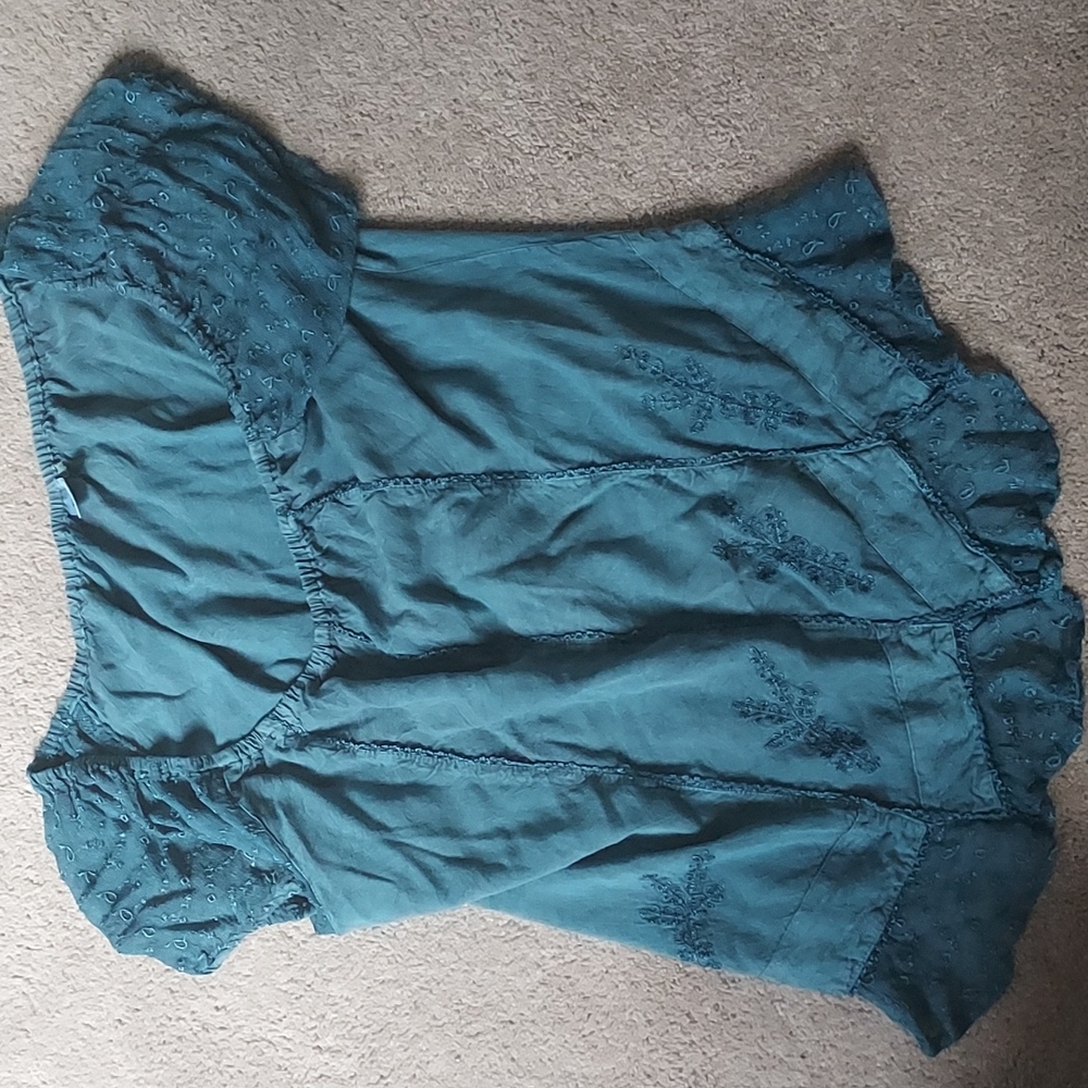 Women's Kirat blue short sleeve blouse